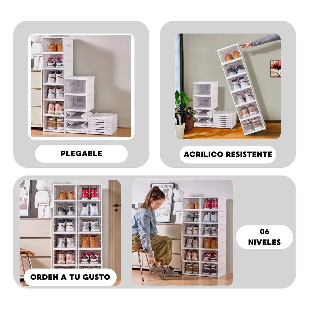 ZAPATERA PLEGABLE 6 NIVELES